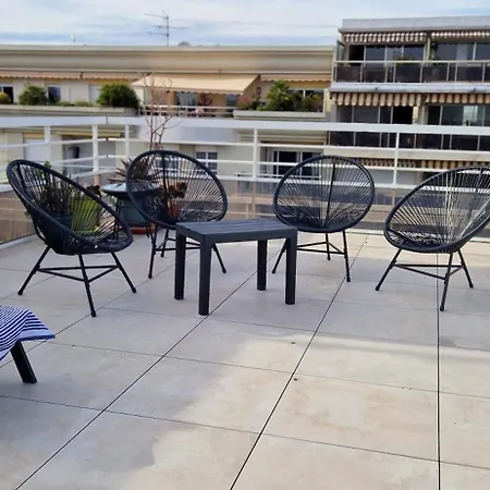 Juan 4 Prs, Clim, 300m Plage, Piscine, Parking 昂蒂布
